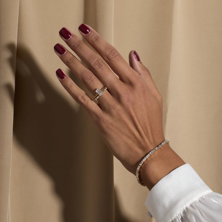 Iris Emerald-Cut Solitaire in 14k Yellow Gold – view 8