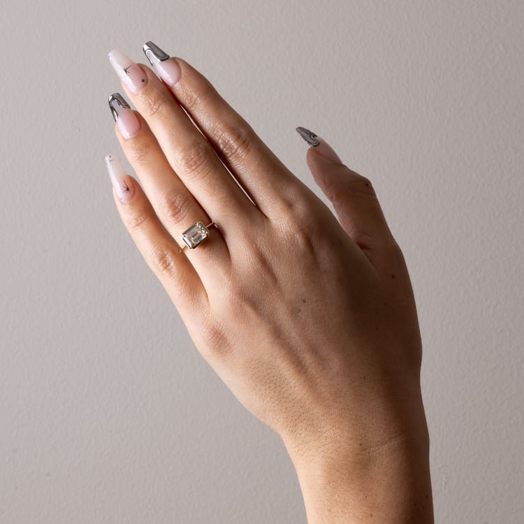 August Emerald-Cut in 14k Yellow Gold – view 7