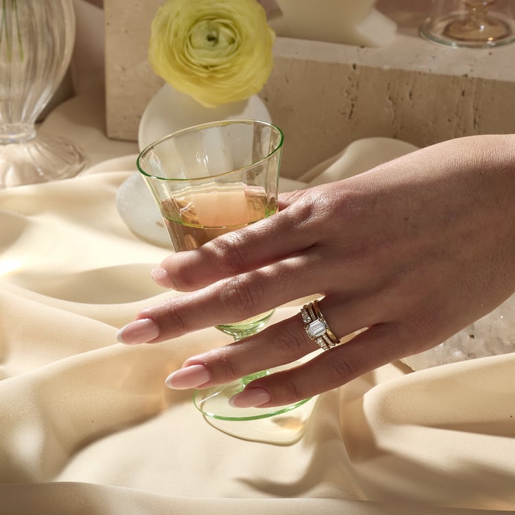 Grace Emerald-Cut Solitaire with Pave