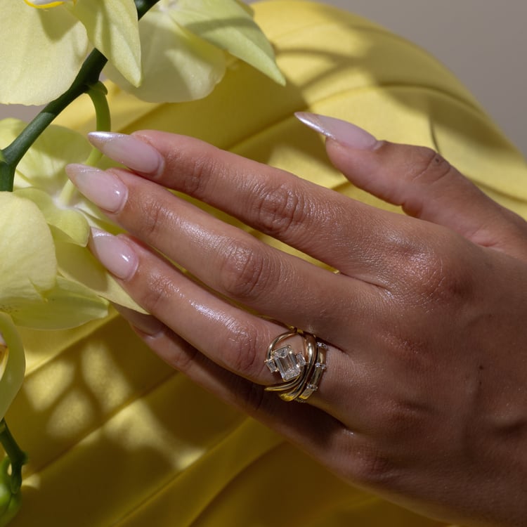Gemma Emerald-Cut in 14k Yellow Gold – view 6
