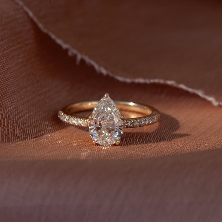 Grace Pear Solitaire with Pavé