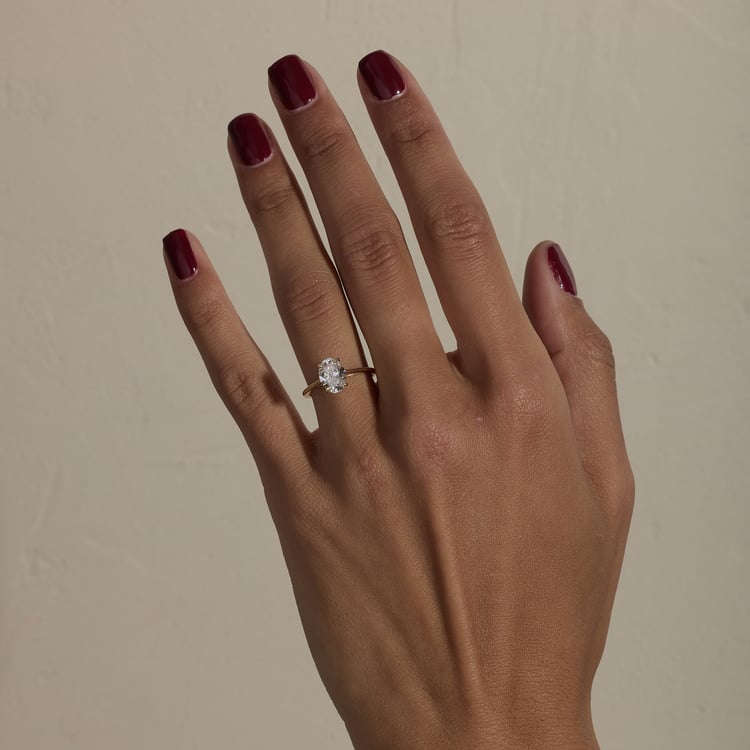 Iris Oval Solitaire in 14k Yellow Gold – view 7
