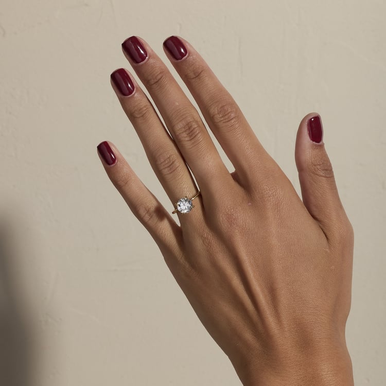 Grace Round Solitaire in 14k Yellow Gold – view 6