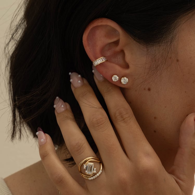 Coral with Pavé
