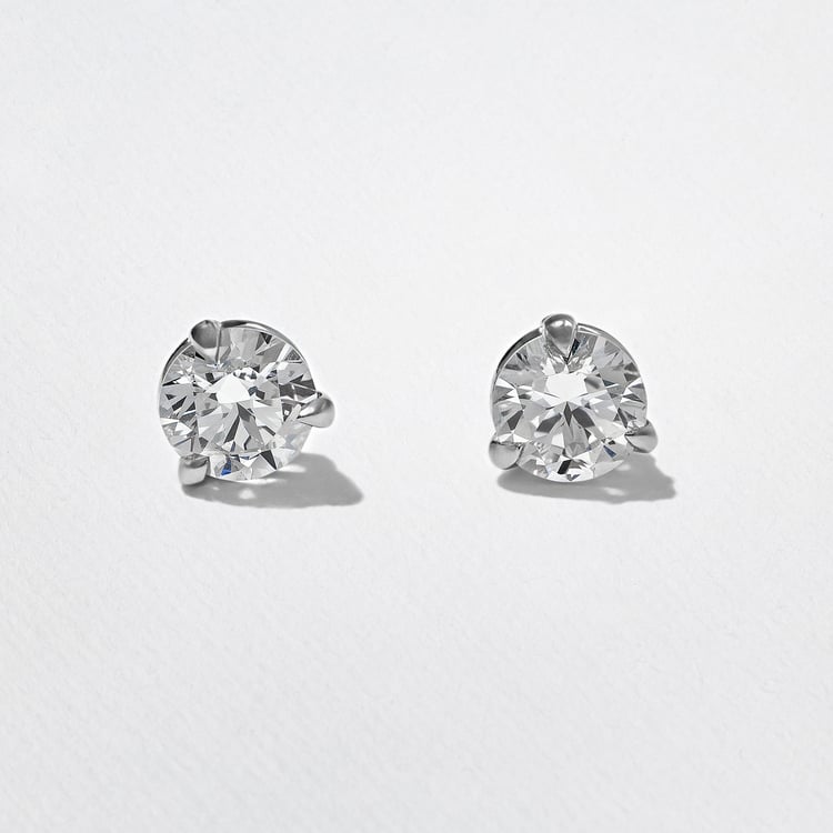 1.50ct Classic Round Diamond Studs in 14k White Gold