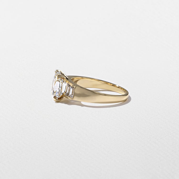 Nova Antique Cushion with Baguette Diamonds