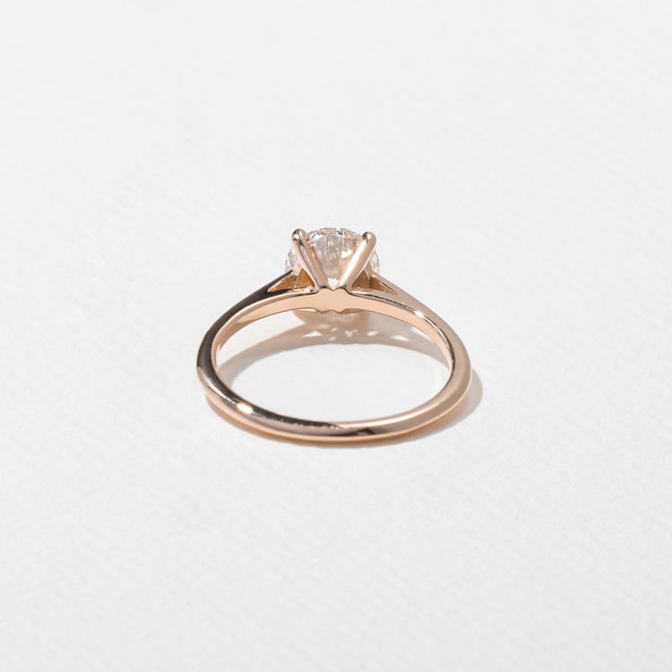 Iris Round Solitaire in 14k Rose Gold – view 4