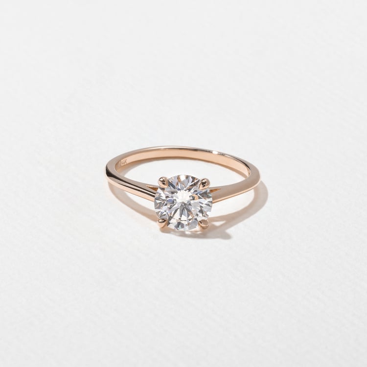 Iris Round Solitaire in 14k Rose Gold