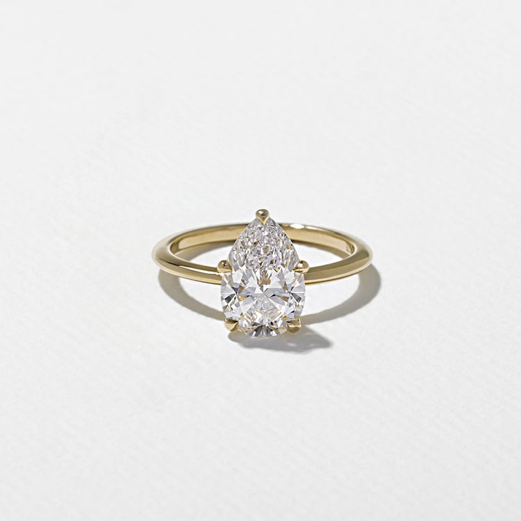 Grace Pear Solitaire in 18k Yellow Gold