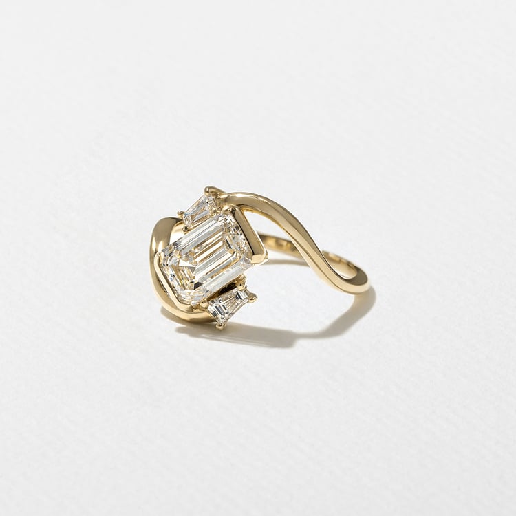 Gemma Emerald-Cut in 14k Yellow Gold – view 2