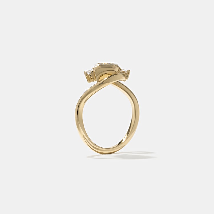 Gemma Emerald-Cut in 14k Yellow Gold – view 5