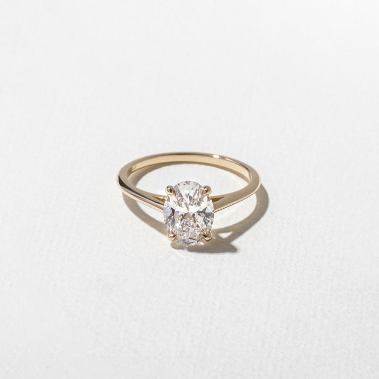 Iris Oval Solitaire in 18k Yellow Gold