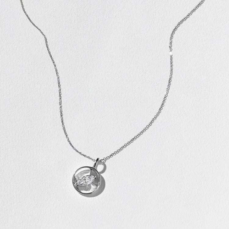 Cairo Marquise Diamond Necklace in 14k White Gold