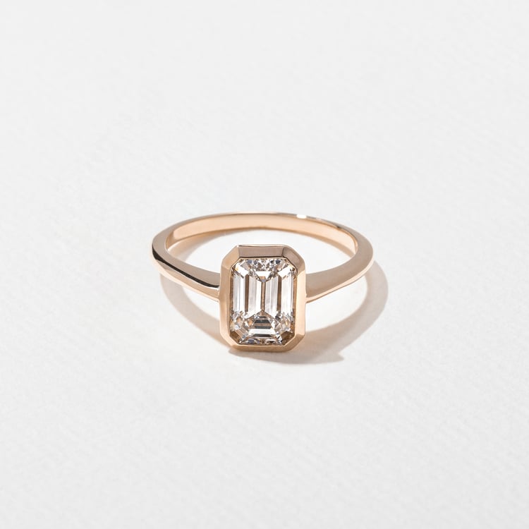Bailey Emerald-Cut Solitaire in 14k Rose Gold