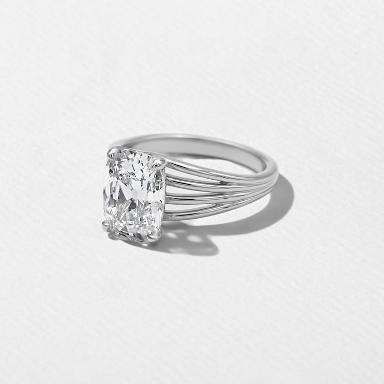 Scarlett Antique Cushion Solitaire in Platinum – view 2