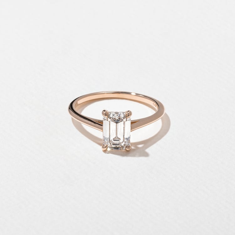 Iris Emerald-Cut Solitaire in 14k Rose Gold