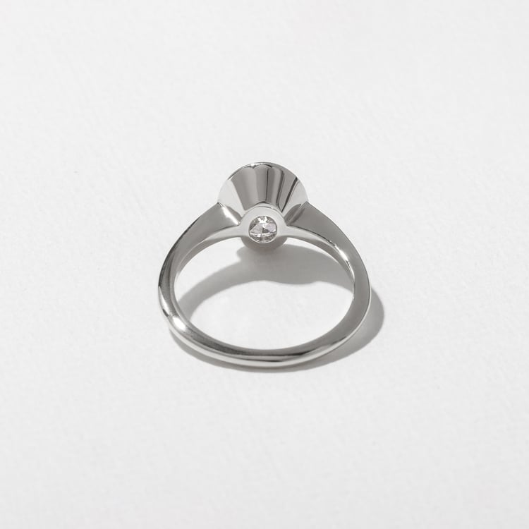 Bailey Oval Solitaire in 18k White Gold – view 4