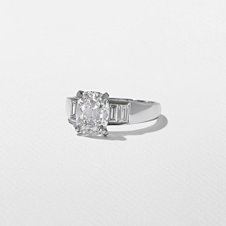 Nova Antique Cushion in 14k White Gold – view 2