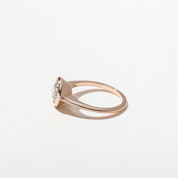 Bailey Round Solitaire in 14k Rose Gold – view 3