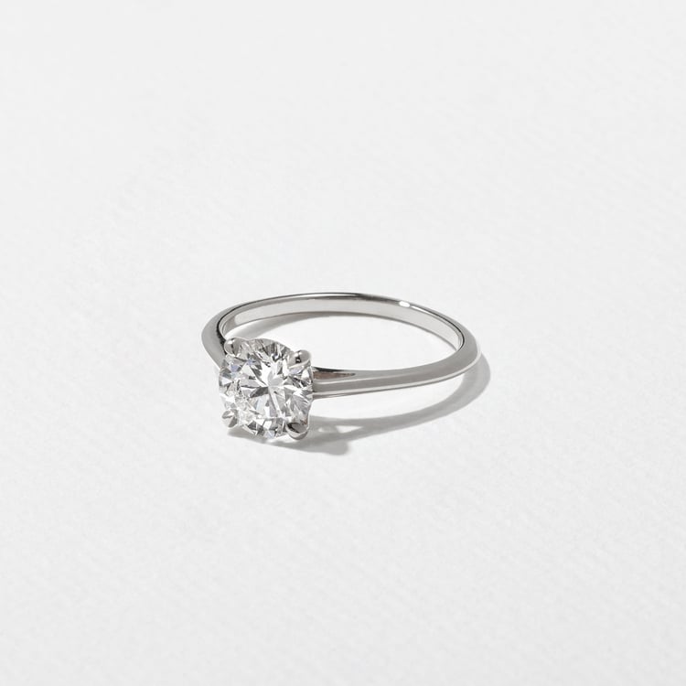Iris Round Solitaire in Platinum – view 2