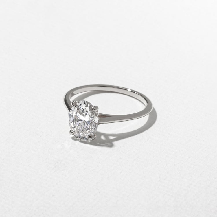 Iris Oval Solitaire in Platinum – view 2
