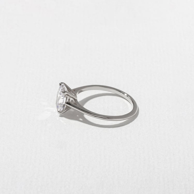 Iris Oval Solitaire in Platinum – view 3