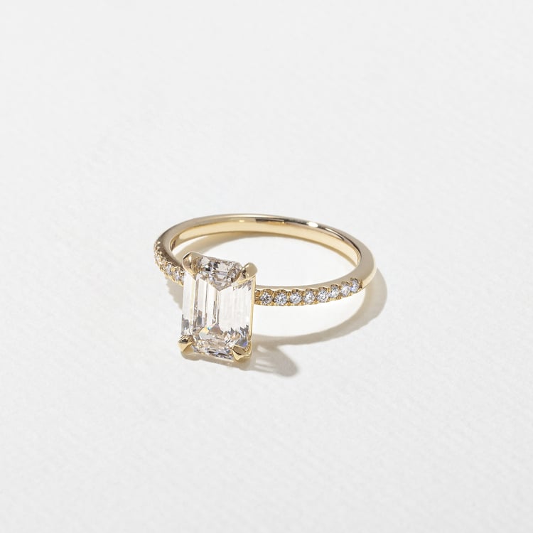 Grace Emerald-Cut Solitaire with Pave