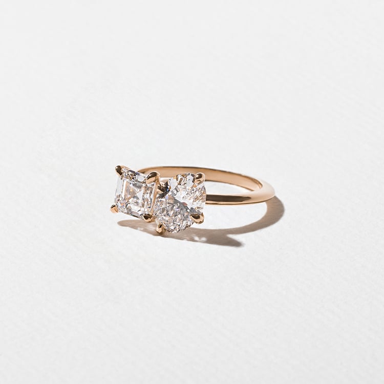Vivi Oval and Asscher in 14k Rose Gold – view 2