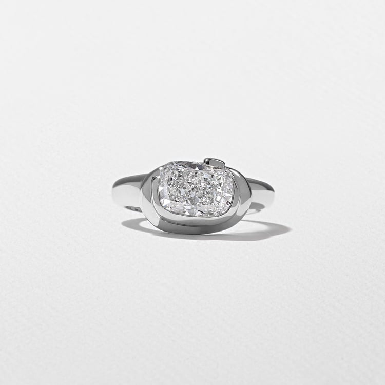 Gaia Cushion-Cut in 14k White Gold