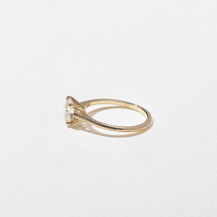 Iris Round Solitaire in 18k Yellow Gold – view 3