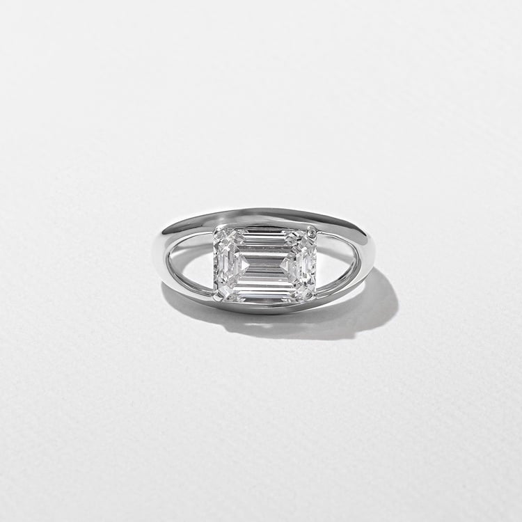 Monroe Emerald-cut in 14k White Gold