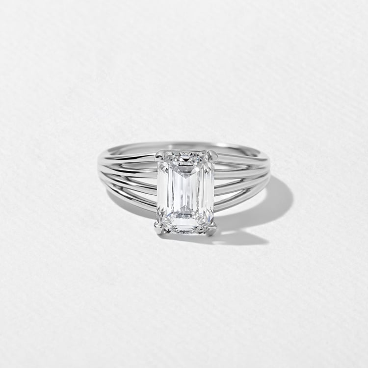 Scarlett Emerald-Cut Solitaire in 18k White Gold