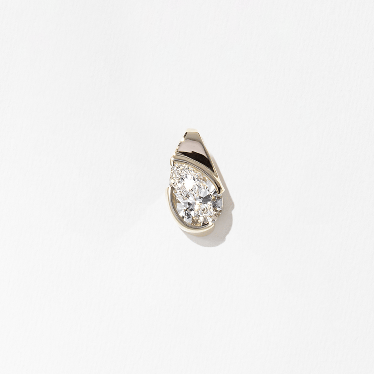 Rhodes Pear Diamond Pendant in 14k Yellow Gold