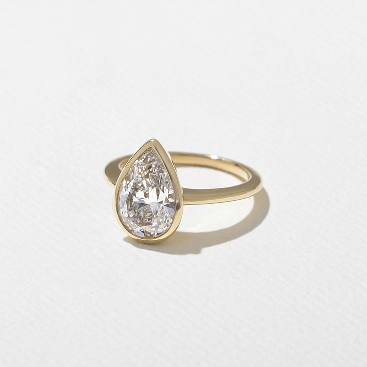 Bailey Pear Solitaire in 14k Yellow Gold – view 2