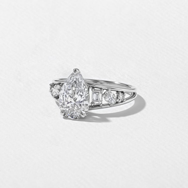 Marni Pear Solitaire in 18k White Gold – view 2