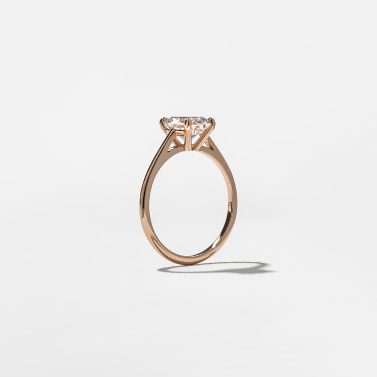 Iris Oval Solitaire in 14k Rose Gold – view 5