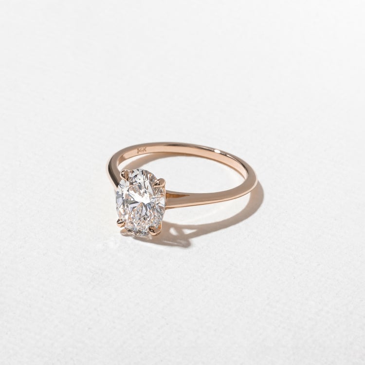 Iris Oval Solitaire in 14k Rose Gold – view 2