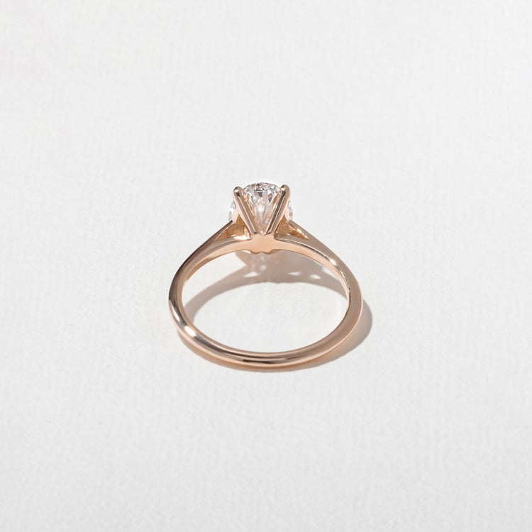 Iris Oval Solitaire in 14k Rose Gold – view 4