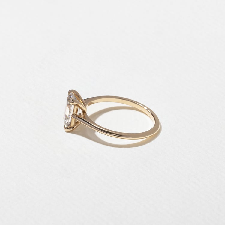 Iris Emerald-Cut Solitaire in 14k Yellow Gold – view 3