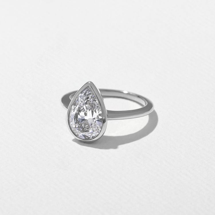Bailey Pear Solitaire in 14k White Gold – view 2