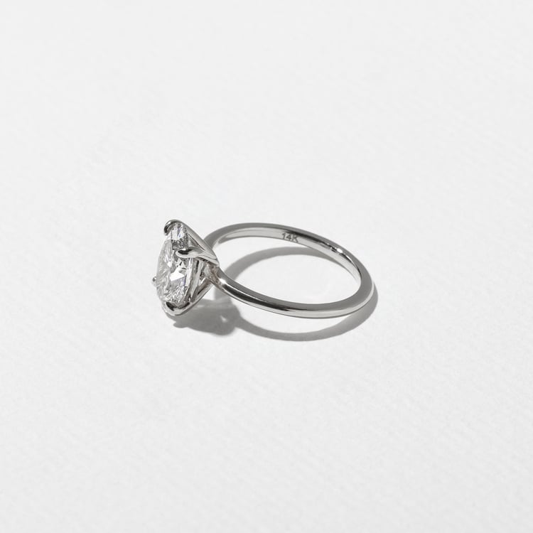 Grace Oval Solitaire in 18k White Gold – view 3