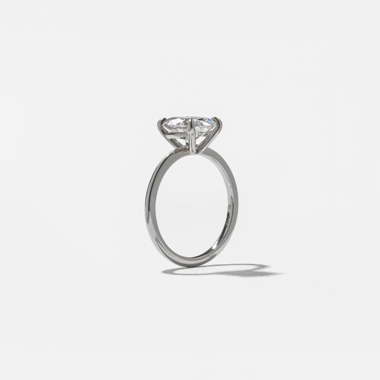 Grace Oval Solitaire in 18k White Gold – view 5