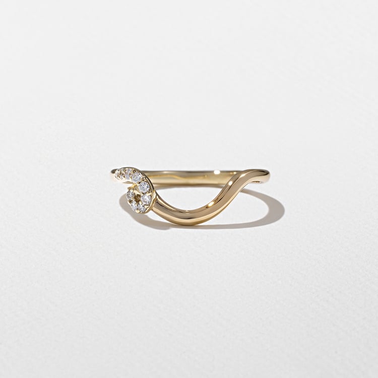 Twist with Pavé in 18k Yellow Gold