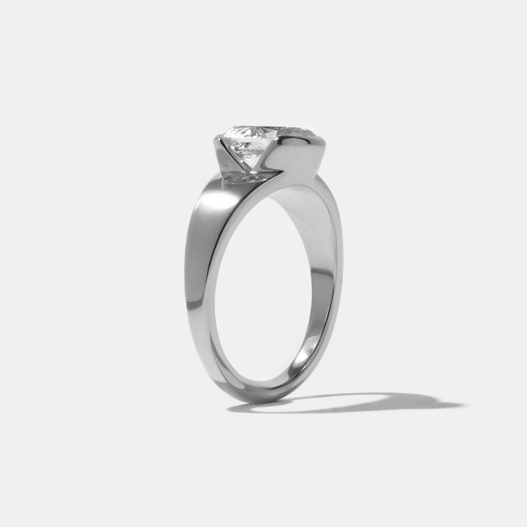 Lou Antique Cushion in 18k White Gold – view 5