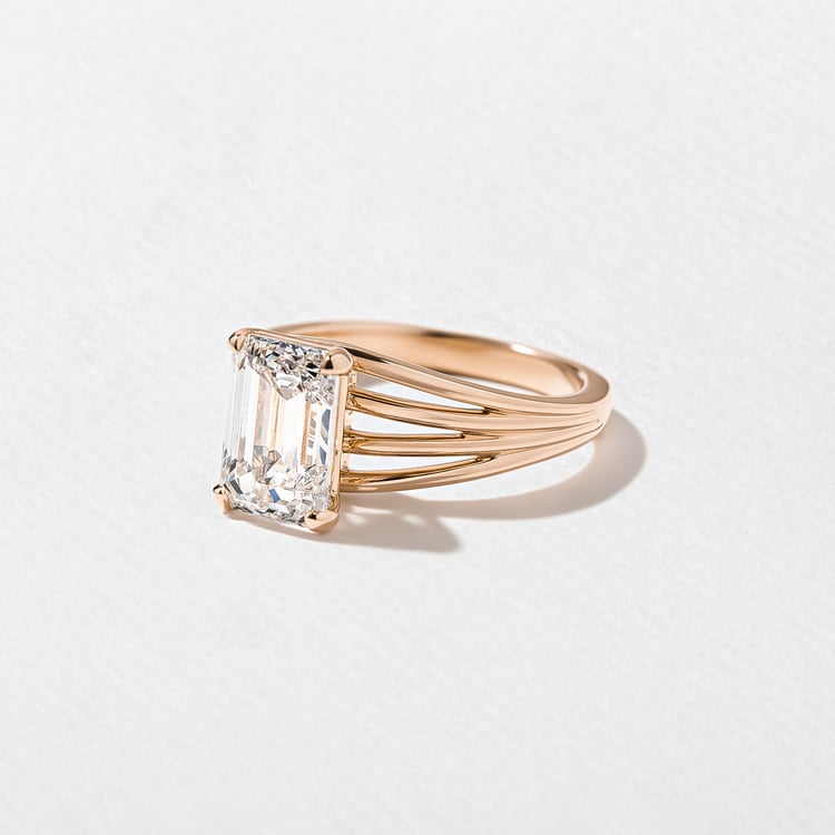Scarlett Emerald-Cut Solitaire in 14k Rose Gold – view 2
