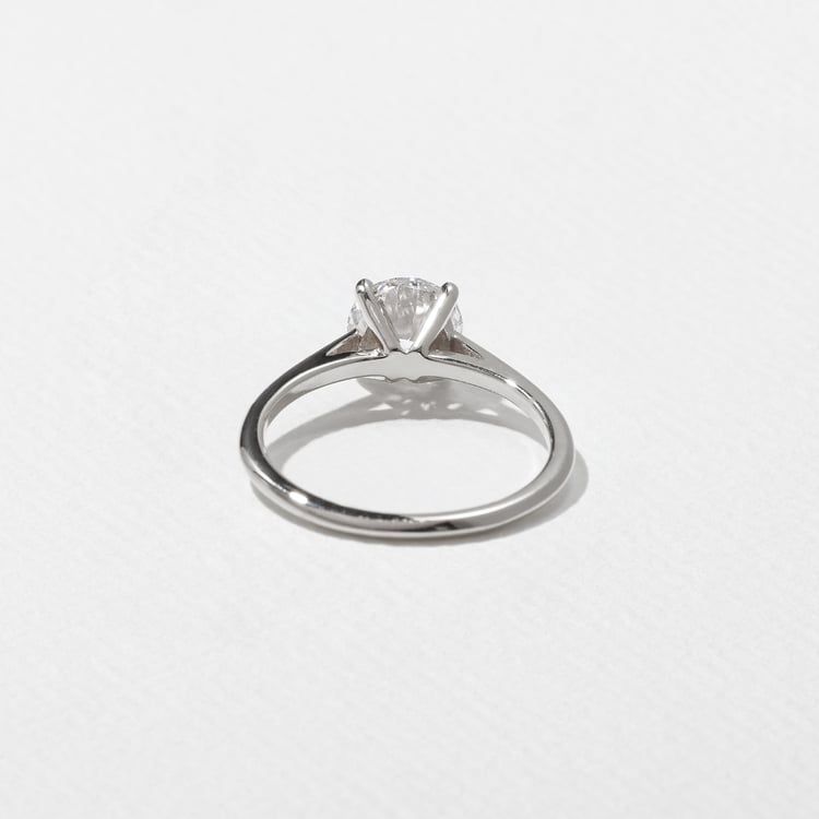 Iris Round Solitaire in 14k White Gold – view 4