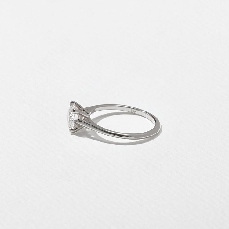 Iris Round Solitaire in 14k White Gold – view 3