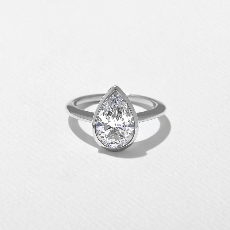 Bailey Pear Solitaire in Platinum
