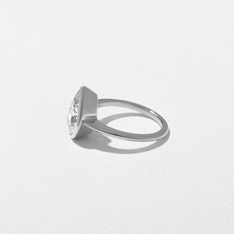 Bailey Pear Solitaire in Platinum – view 3