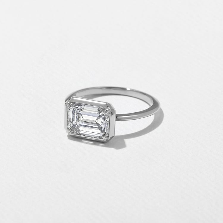 August Emerald-Cut in 14k White Gold – view 2